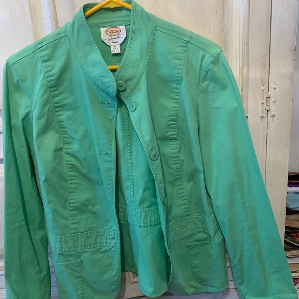 Talbots Seafoam Green Button-Front Jacket